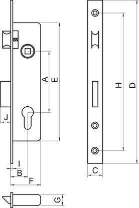 Picture of LOB Zamek bbenkowy wpuszczany Z935B 1szt.