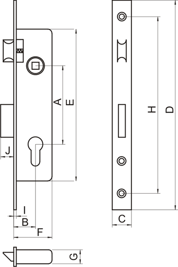 Picture of LOB Zamek bbenkowy wpuszczany Z935B 1szt.