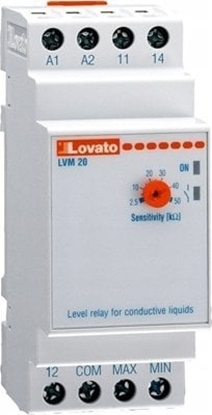 Attēls no Lovato Electric Przekanik kontroli poziomu cieczy 1P 2,5-50kOhm 220-240V AC LVM20A240