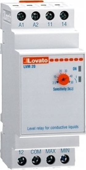 Picture of Lovato Electric Przekanik kontroli poziomu cieczy 1P 2,5-50kOhm 220-240V AC LVM20A240