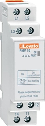 Attēls no Lovato Electric Przekanik nadzoru kolejnoci i zaniku fazy 208-440V AC PMV10A440
