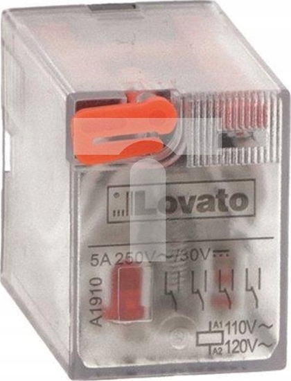 Picture of Lovato Electric Przekanik przemysowy ze wskanikiem LED i przyciskiem mechanicznym, sterowanie 24VAC, 4C/O, 5A, do gniazd HR6XS4..
