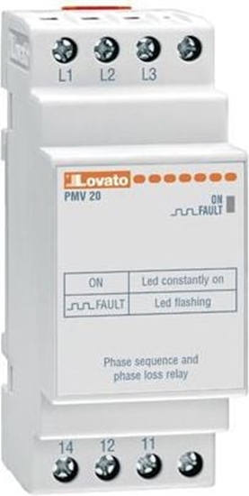 Picture of Lovato Electric Przekaznik kolejnoci i zaniku faz 1P 208-575V AC (PMV20A575)