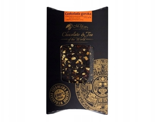 Picture of M.Pelczar Chocolatier Gorzka czekolada z karmelizowan esencj czarnej herbaty i skórk pomaraczow 85g