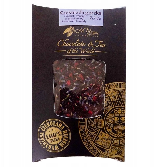 Picture of M.Pelczar Chocolatier Gorzka czekolada z karmelizowan esencj kwiatowej herbaty i lawend 85g