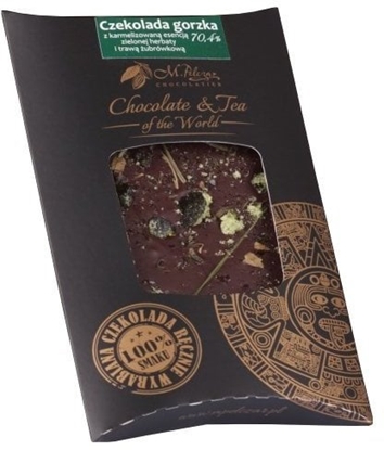 Picture of M.Pelczar Chocolatier Gorzka czekolada z karmelizowan zielon herbat i traw ubrówk 85g