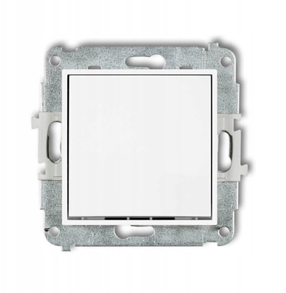 Picture of MINI Mechanizm cznika zwiernego, jednobiegunowego (jeden klawisz, bez piktogramu) biay mat 25MWP-4.1