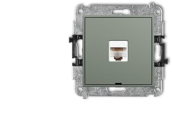 Picture of Karlik MINI Mechanizm gniazda komputerowego pojedynczego 1xRJ45, kat. 5e, 8-stykowy, bez pola opisowego szawiowy 61MGKBO-1