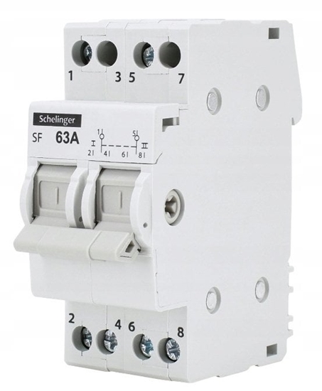 Изображение Moduowy przecznik instalacyjny I-0-II 2P 63A A11-SF-2P-063