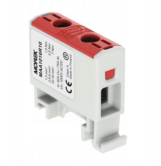 Picture of MOREK Zczka OTL16 czerwony kolor 1xAl/Cu 1,5-16mm2 1000V AC / 1500V DC Zacisk uniwersalny MAA1016R10