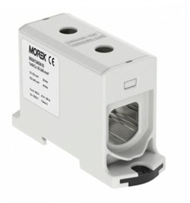 Picture of MOREK Zczka szyn gwint AL/CU 35-240mm2 TS35 1-tor 2-otw zaciskowe OTL240 szary (MAA1240A10)