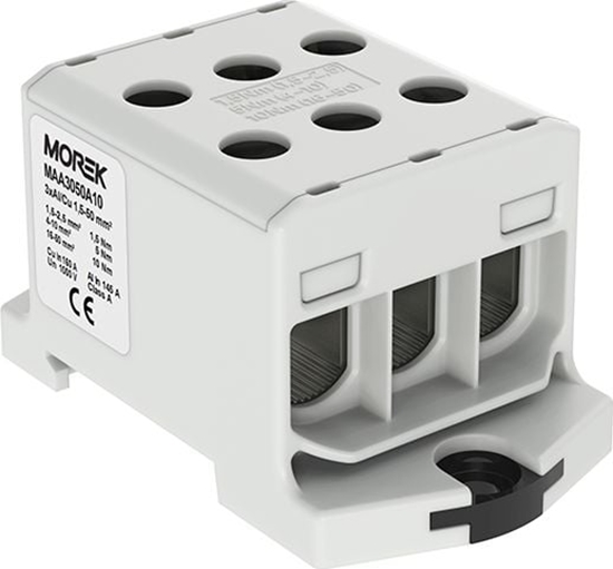 Изображение MOREK Zczka szynowa 1,5-50mm2 szara 6otwor AL/CU 1000V TH35 1P MAA3050A10 Morek 4283