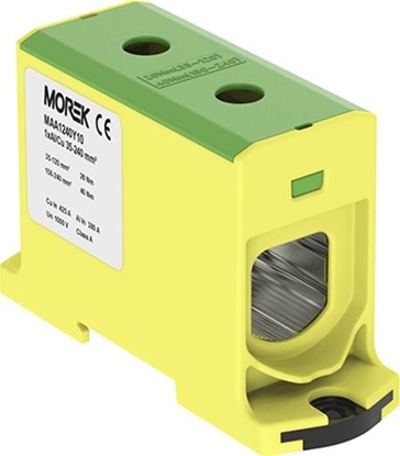 Picture of MOREK Zczka szynowa 35-240mm2 ót-ziel 2otwor AL/CU TH35 1P MAA1240Y10 Morek 3996