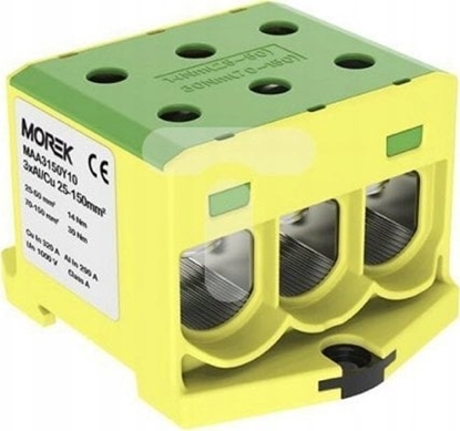 Picture of MOREK Zczka szynowa gwintowa Al/Cu 25-150mm2 OTL150-3 óto-zielony MAA3150Y10 89828009