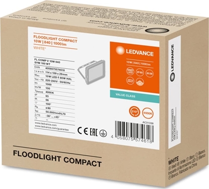 Изображение Nawietlacz Ledvance Projektor LED FLOOD COMPACT V 10W 840 SYM 100 WT 4058075574618