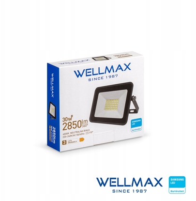Attēls no Nawietlacz Wellmax Nawietlacz LED 30W 95lm/W 2850lm IP65 Neutralny 4000K SAMSUNG / GOL1FLN030