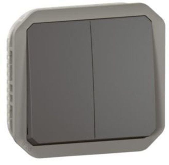 Picture of NOWE PLEXO 55 cznik podwójny/przycisk podwójny mechanizm 10 AX - 250V AC antracyt 069805L