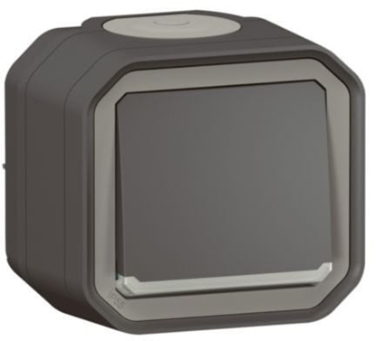 Picture of NOWE PLEXO 55 cznik Schodowy z podwietleniemKomplet natynkowy 10 AX - 250 V AC antracyt 069736L