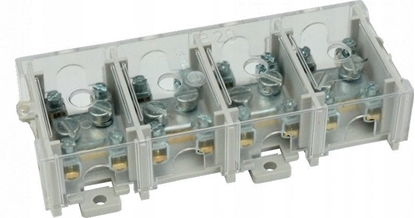 Attēls no Odganik instalacyjny 4-torowy (1x25mm/4x6mm) LZ4*25/6P mocowanie do podoa i TS 35, z pokryw, szary 84171002