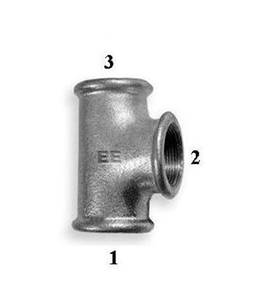 Picture of Odlewnia Zawiercie Trójnik redukcyjny B1 3/4x1/2x3/4" ocynk - 13819