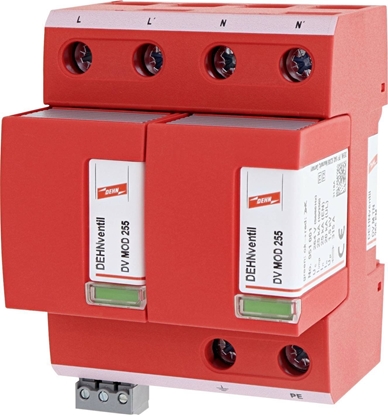 Attēls no Ogranicznik przepi Typ T1+T2 50kA 25kA 4P 100kV DEHNventil M TN 255 FM 951205