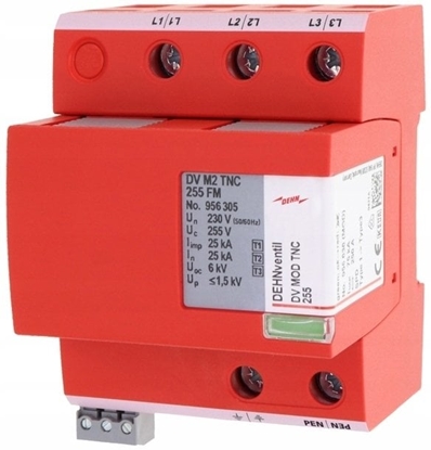Attēls no Ogranicznik przepi Typ T1+T2+T3 75kA 25kA 3P sie TNC DEHNventil M2 TNC FM 956305