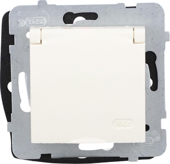 Picture of Ospel ARIA Gniazdo bryzgoszczelne z/u IP44 wieczko kolor ecru GPH-1UZ/m/27/w