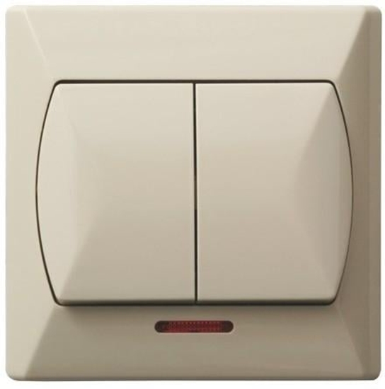 Picture of Ospel cznik dwugrupowy wiecznikowy z podwietleniem pomaraczowym AKCENT P-2AS/01 be