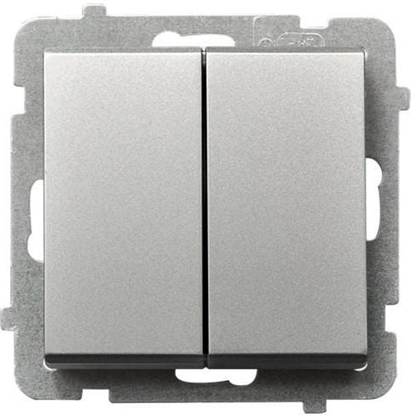 Picture of Ospel cznik podwójny Sonata zwierny 10AX IP20 srebro mat (P-17R/m/38)