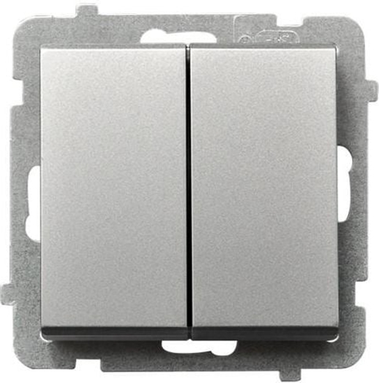 Picture of Ospel cznik podwójny Sonata zwierny 10AX IP20 srebro mat (P-17R/m/38)
