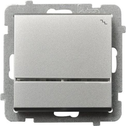 Picture of Ospel cznik schodowy Sonata pojedynczy 16AX IP20 z podwietleniem srebro mat (P-3RS/m/38)