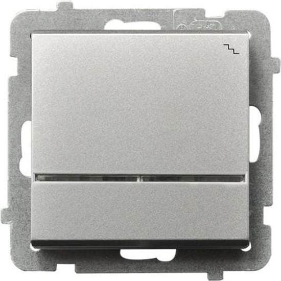Picture of Ospel cznik schodowy Sonata pojedynczy 16AX IP20 z podwietleniem srebro mat (P-3RS/m/38)