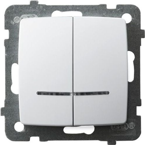 Picture of Ospel cznik wiecznikowy Karo podwójny z podwietleniem biay (P-2SS/m/00)