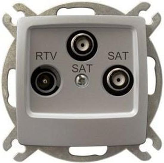 Изображение Ospel Gniazdo antenowe Karo RTV-SAT-SAT srebrny perowy (GPA-S2S/m/43)
