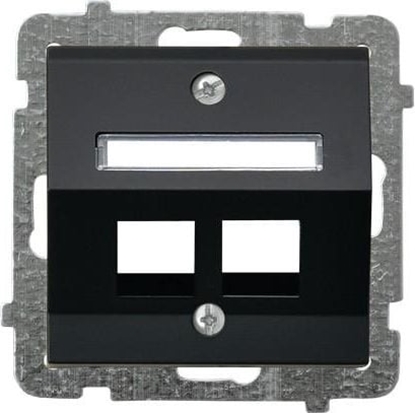 Attēls no Ospel Obudowa gniazda komputerowego podwójnego Sonata skona czarny metalik (GPK-2RS/p/33)