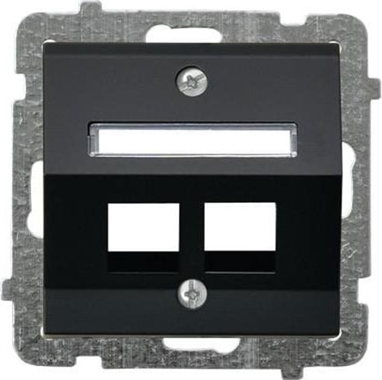 Picture of Ospel Obudowa gniazda komputerowego podwójnego Sonata skona czarny metalik (GPK-2RS/p/33)