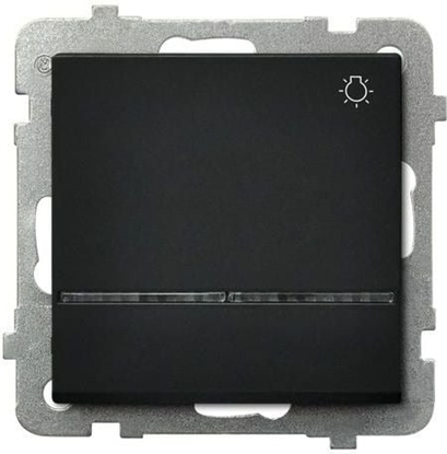 Attēls no Ospel Przycisk wiato Sonata 10AX IP20 z podwietleniem czarny metalik (P-5RS/m/33)