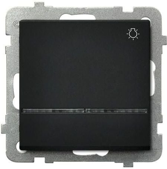 Picture of Ospel Przycisk wiato Sonata 10AX IP20 z podwietleniem czarny metalik (P-5RS/m/33)