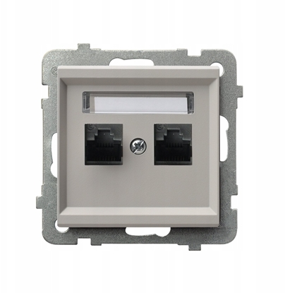 Picture of Ospel SONATA Gniazdo komputerowe podwójne, kat. 5e MMC kashmir GPK-2R/K/m/82