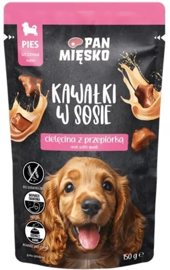 Изображение Pan Misko Karma mokra dla psa Kawaki w sosie Cielcina z przepiórk (szczeniak) 150g