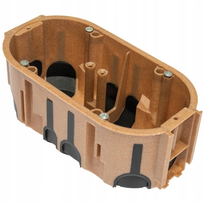 Изображение Pawbol Puszka podtynkowa ProDuo ECO* podwójna, gboka 60mm, fi68, czeniowa, z wkrtami, WPC, IP30 /A.0092WPC/