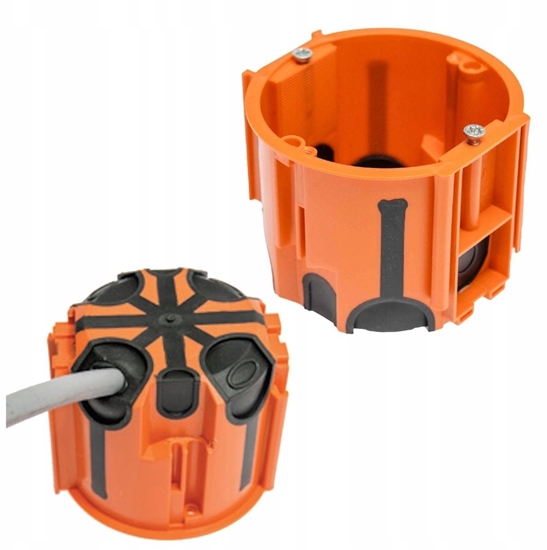 Изображение Pawbol Puszka ProDuo, gboka 60mm, fi68, czeniowa, z wkrtami, wiatroszczelna, pomaraczowa, IP30 /A.0091/