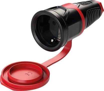 Picture of PCE Gniazdo przenone gumowe z klapk 16A 2P+Z 230V SCHUKO IP54 TAURUS2 2522-sr
