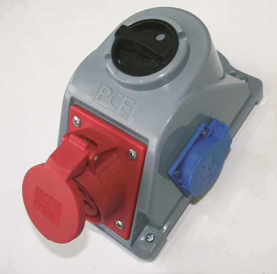 Изображение PCE Gniazdo stae z wycznikiem Combo-Pol 32A 400V 3P+Z+N 230V IP44 96062541W