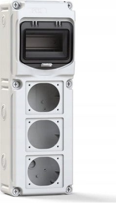 Picture of PCE ROZDZIELNICA BUDOWLANA FLEX, 6-MOD, Z 3 OTWORAMI NA GNIAZDA , MATERIA ABS IP66/67, 15850603