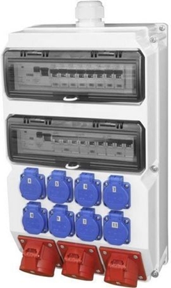 Attēls no PCE Rozdzielnica stacjonarna SUWAKI 32A/5P 3x16A/5P 5xGS bez zabezpiecze IP44 (90277515W)