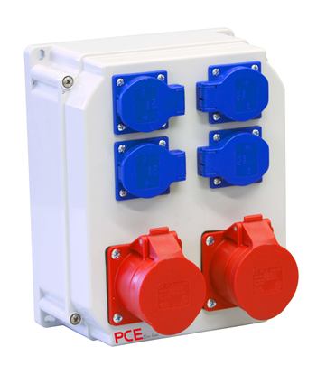 Attēls no PCE Rozdzielnica stacjonarna typ WINOUJCIE 2x16/5 4GS 230V IP54 ECOline* 90EKO005