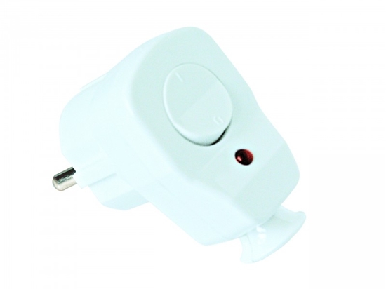 Изображение PCE Wtyczka ktowa 16A IP20 2P+Z z wycznikiem 0-1 i diod biaa (9002216)