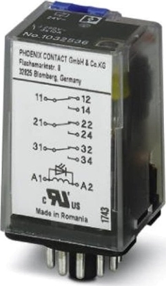 Attēls no Phoenix Contact Przekanik przemysowy 3P 10A AgNi 230V AC do gniazda ECOR-3, REL-OR-BL/L-230AC/3X21