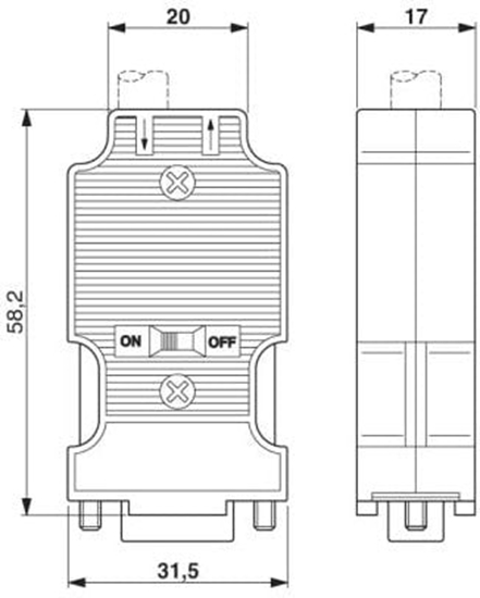 Picture of Phoenix Contact Wtyk magistralny D-SUB 9P rubowy SUBCON-PLUS-CAN/AX (2306566)